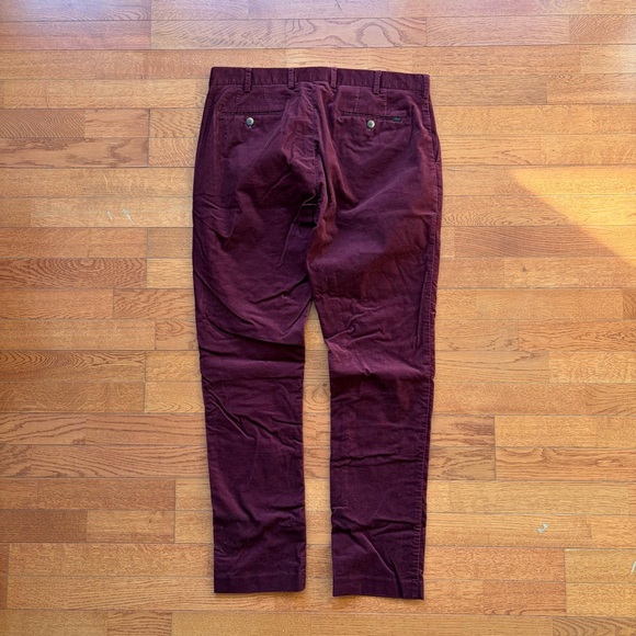 Peter Millar Crown Crafted Corduroy Maroon Pants - Picture 2 of 3
